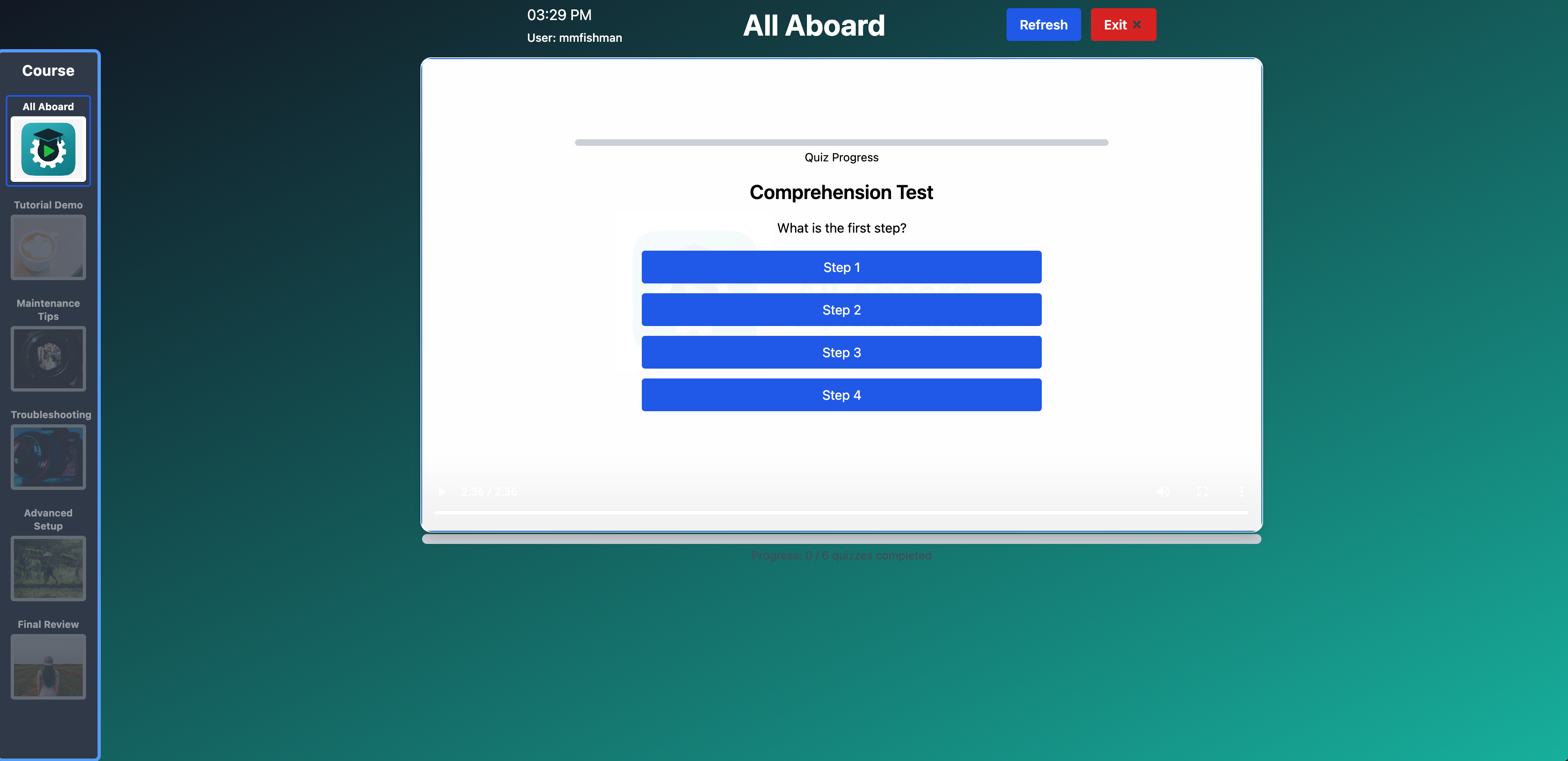 All Aboard Workpage with Quiz